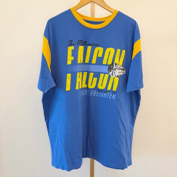 Disney Parks Star Wars Millennium Falcon T-Shirt Blue Unisex XL Graphic Print - Picture 1 of 8